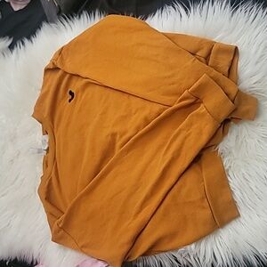 H&M Divided Disney Mickey Mouse Mustard Yellow bordering orange sweater Size L